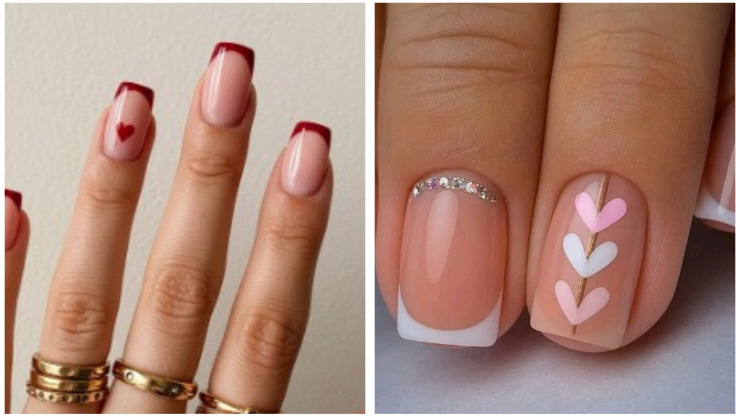 uñas francesas para san valenti