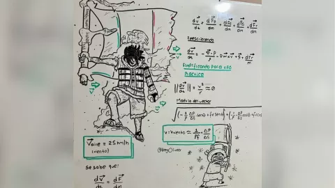 Profesor mexicano usa ilustraciones de One Piece para explicar física a sus alumnos