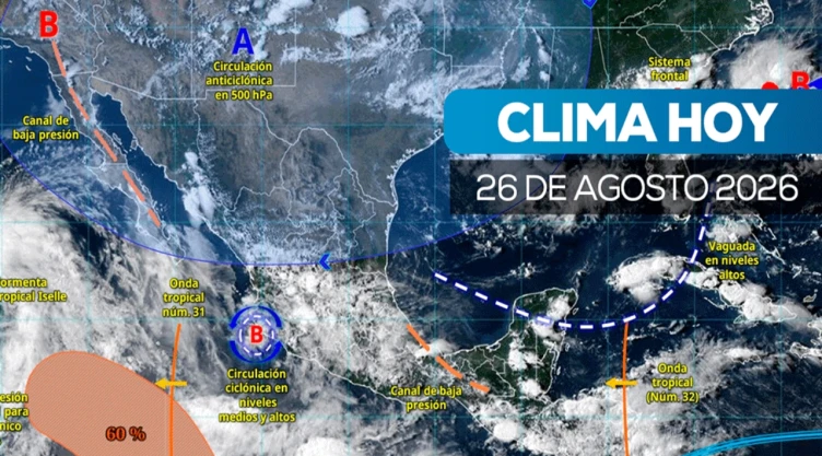 El clima en México tendrá lluvias intensas, bajas temperaturas y viento este 26 de agosto; conoce el.jpg