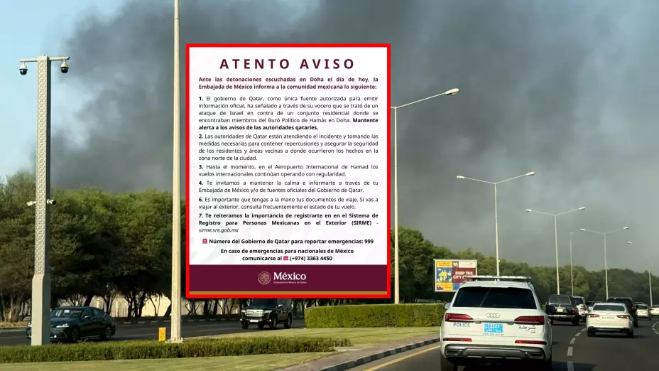 Columnas de humo se elevan sobre Doha tras explosiones por ataque de Israel contra Hamás