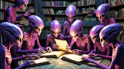 imagina alienígenas leyendo