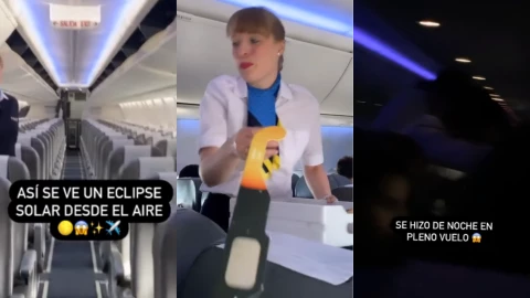 eclipse visto desde un avión