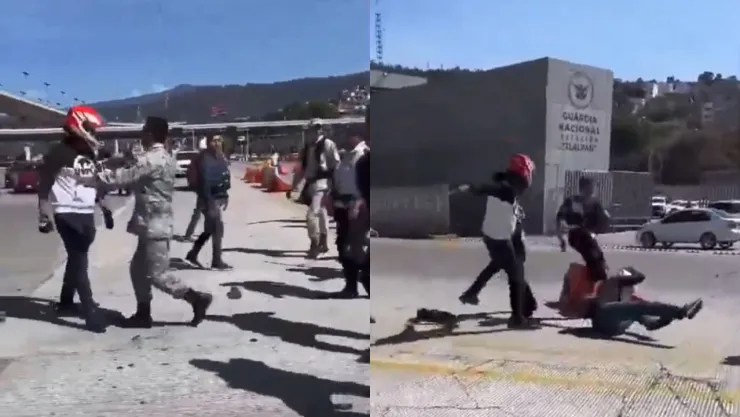 VIDEO: Motociclistas pelean en la México-Cuernavaca contra miembros de la Guardia Nacional
