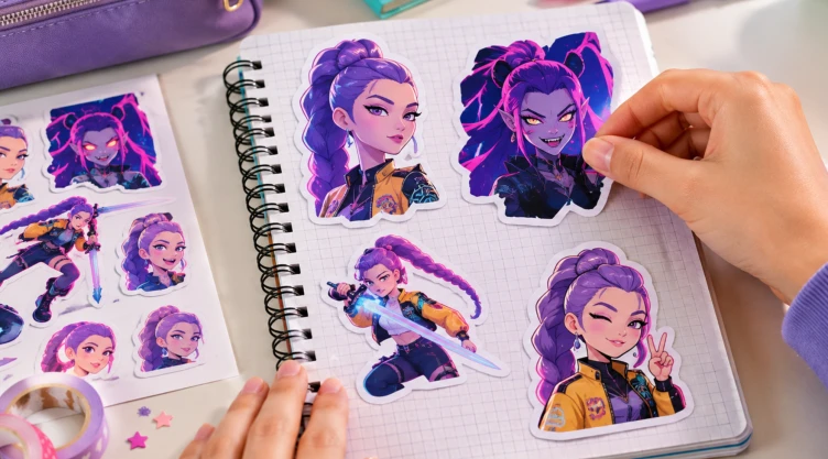 5 stickers grandes de Rumi normal y demonio de Las Guerreras KPop