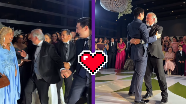 VIDEO VIRAL_ ¡Ternura! Novio rompe el protocolo y dedica baile a su papá al ritmo de ‘Yo soy tu amigo fiel’.webp