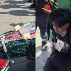 Joven llega a la basilica en cdmx