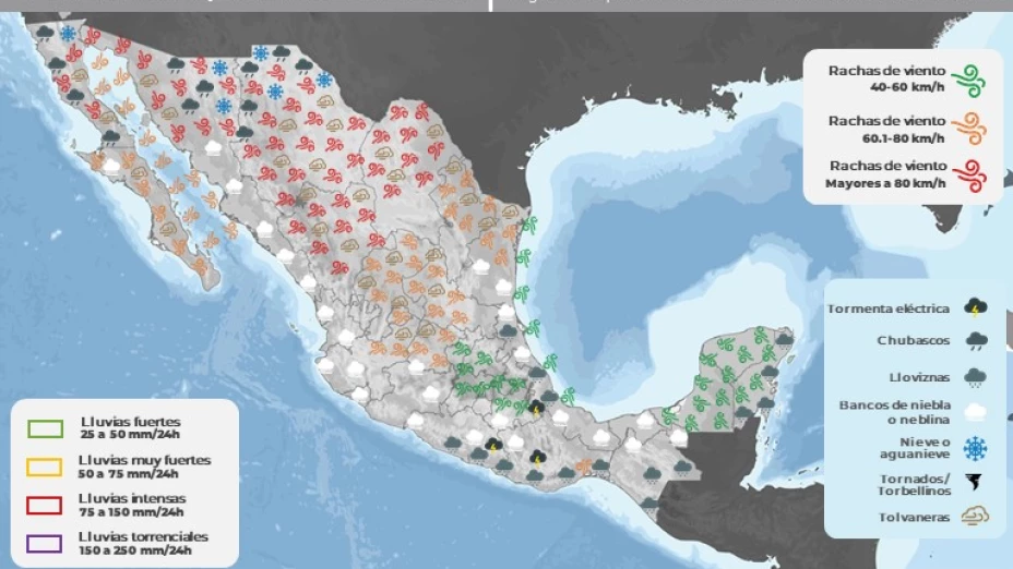 Clima en México hoy 12 de enero de 2024
