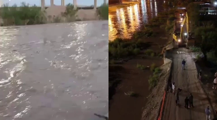 Fotos del río Bravo desbordado.