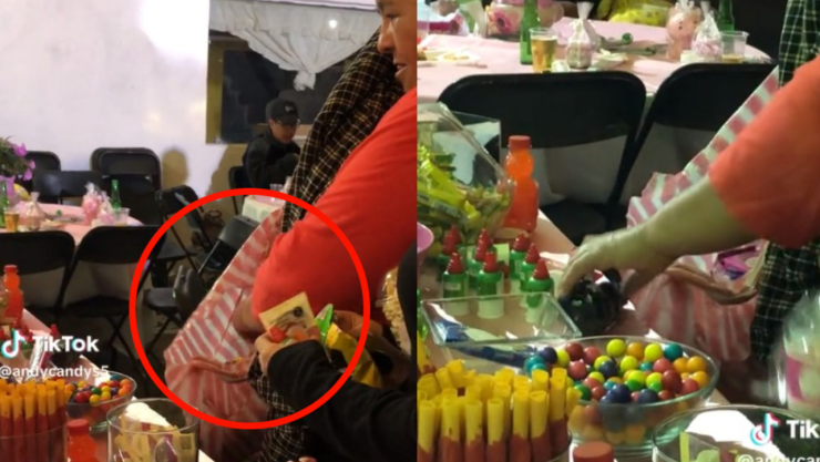 Mujer “arrasa” con mesa de dulces en fiesta de 15 años
