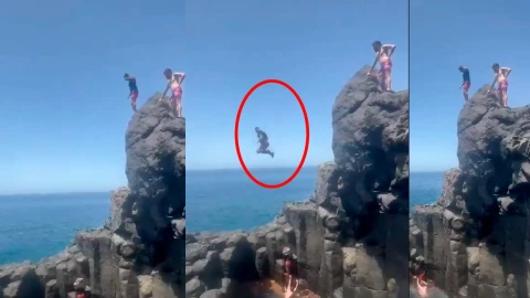 Hombre se lanza a mar