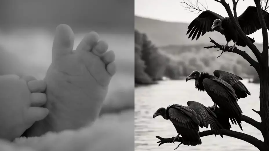 Cuerpo de bebé es comido por buitres en Poza Rica.