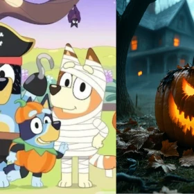4 Photocards de Bluey para que tus hijos las regalen durante las fiestas de Halloween con sus personajes favoritos.png