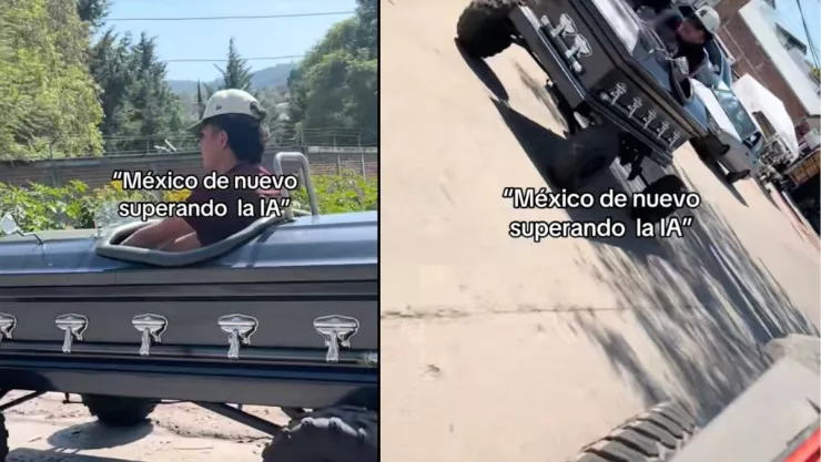 Joven es grabado manejando un auto con forma de ataúd y conquista las redes sociales