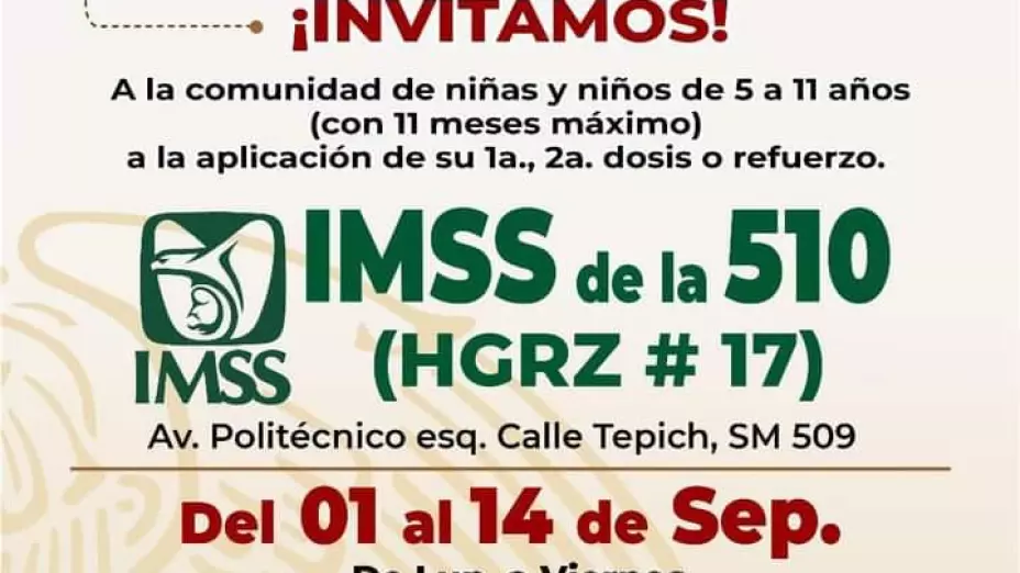 Anuncian jornada de vacunación contra Covid-19 para niños en Cancún este septiembre
