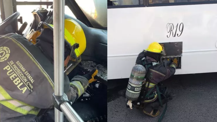 VIDEO: Captan incendio de Ruta 19 en Puebla hoy; generó pánico a pasajeros