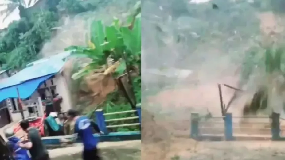 VIDEO: Deslizamiento de tierra arrasa con una comunidad en la India; mueren una madre y su bebé