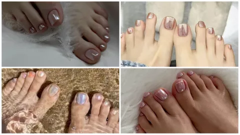 acabado glazed - diseños de uñas de pies para la temporada primavera-verano 2026