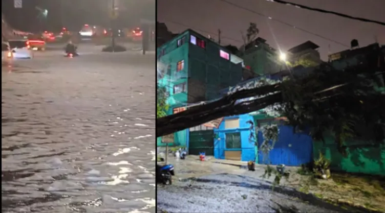 Fuertes lluvias en CDMX inundaciones provocan caos vial