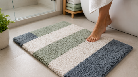 Transforma tus toallas en tapetes de baño