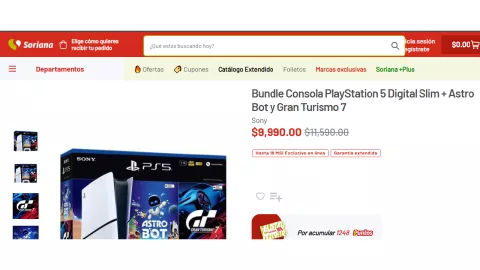 Oferta Soriana PlayStation 5 Digital Slim