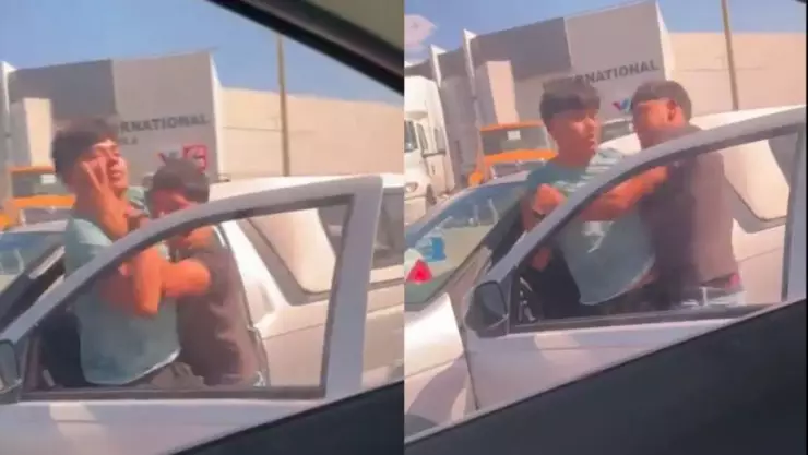 Pelea en semáforo en Chihuahua