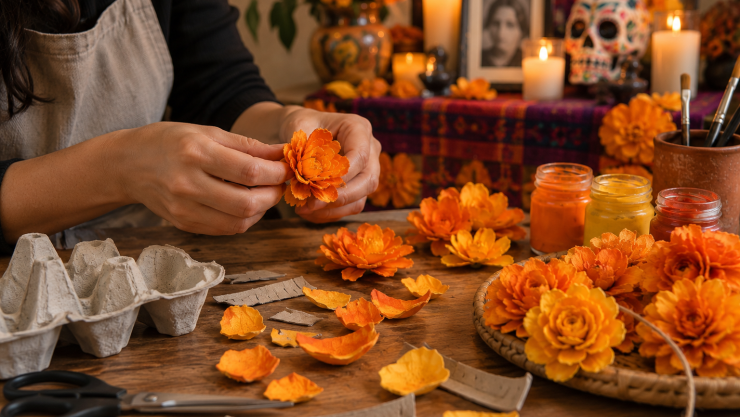 Qué hacer con el cartón de huevo: 3 ideas para reciclar y convertir en flores de cempasúchil para el altar de Día de Muertos