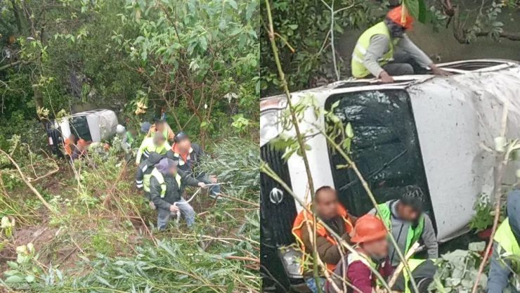 Accidente en Santa Fe: Camioneta colapsa con 18 trabajadores y cae a un barranco