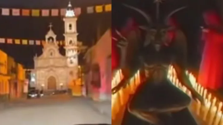 VIDEO | Encuentran una figura demoníaca y un rito satánico al interior de un templo abandonado en México