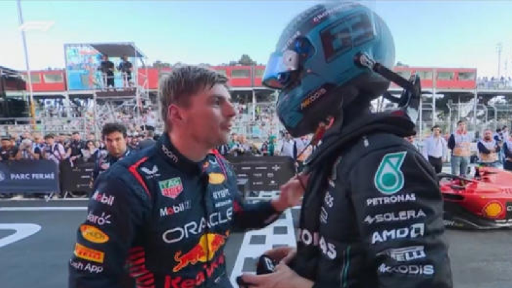 VIDEO Verstappen insulta a Russell tras coche en sprint de GP de Azerbaiyán