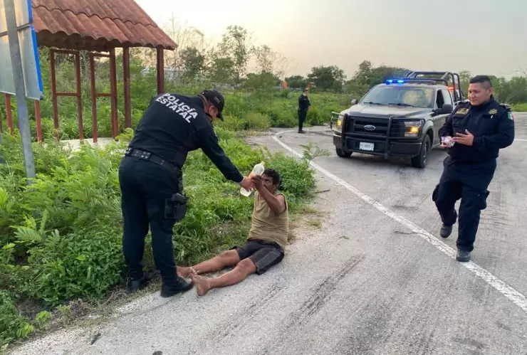 Elementos de la SSP resguardan a caminante en Muna