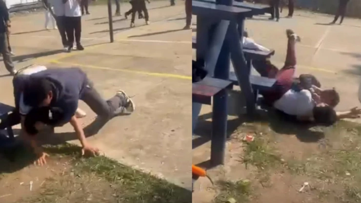 Pelea entre estudiantes escuela en Tabasco