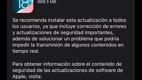 La información de iOS 18.3.2, según Apple