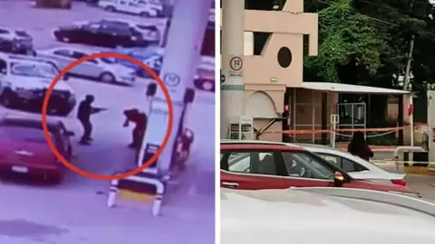 mujer es atacada por su expareja en gasolinera