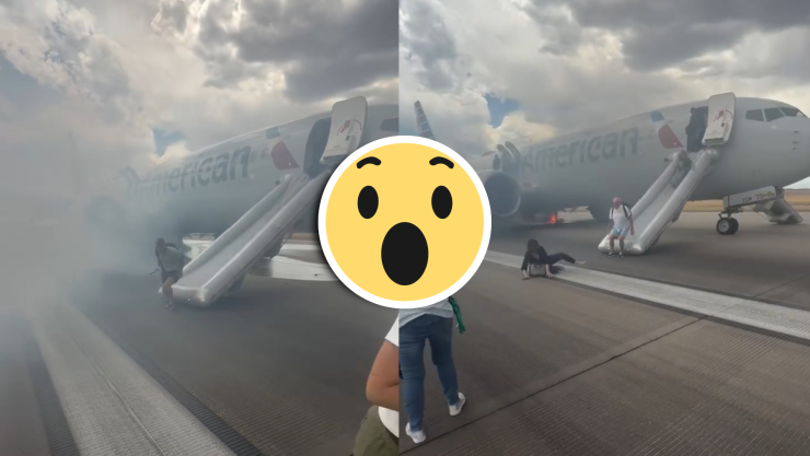 (VIDEO) Impactante_ Así evacuaron a pasajeros de avión de American Airlines en Denver; registró humo antes de despegar.jpg