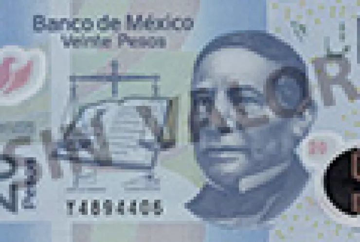 Billete de 20 pesos de Benito Ju&aacute;rez