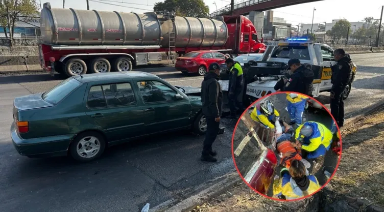 Peregrino es atropellado en la Calzada Ignacio Zaragoza y sufre grave fractura