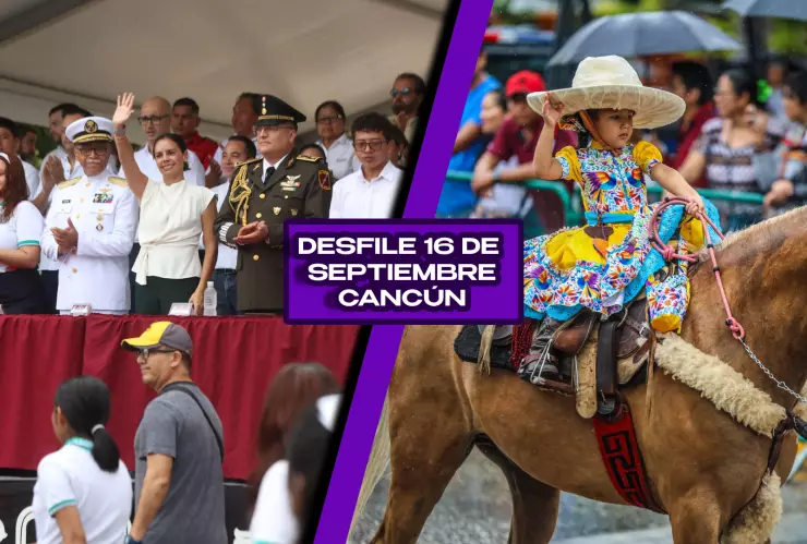 FOTOS_ Así fue el Desfile del 16 de septiembre 2025 en Cancún aún con lluvia.jpg