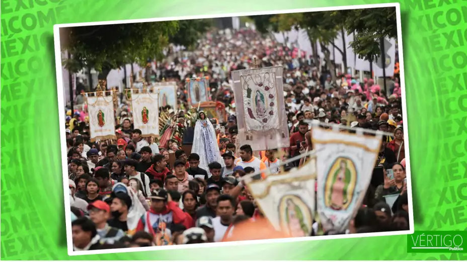 Peregrinos llegan a la basílica de la Virgen de Guadalupe, en la CDMX