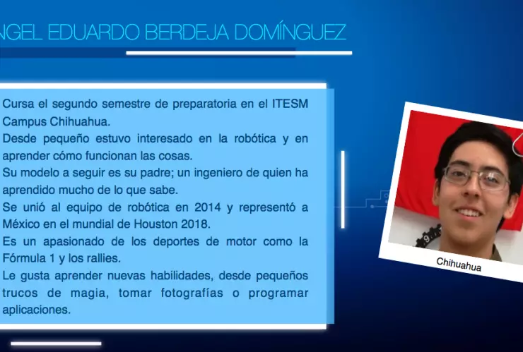 Equipo mexicano del Mundial de Robótica, Angel Berdeja