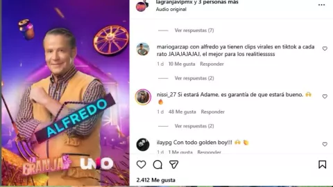 Algunos comentarios de apoyo a Alfredo Adame en Instagram.