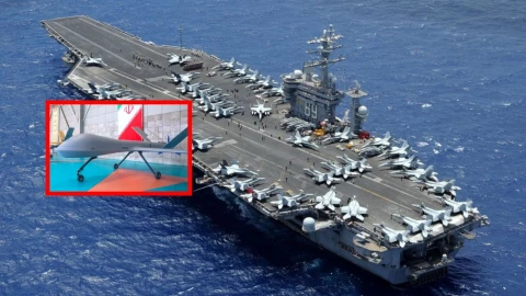 Estados Unidos derriba dron de Irán que se acercó al portaaviones “USS Lincoln”