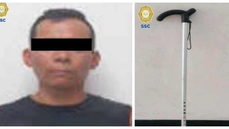 Cae cojo ladrón por asalta una farmacia con su bastón en Iztapalapa