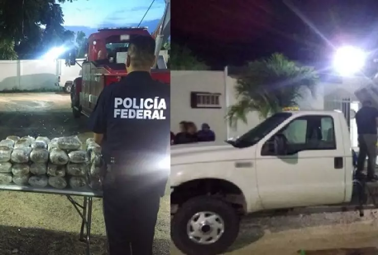 Droga doble fondo de una camioneta en Quintana Roo
