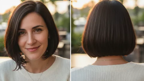 Bob - cortes de pelo que favorecen a los rostros alargados en mujeres de 30 a 40 años