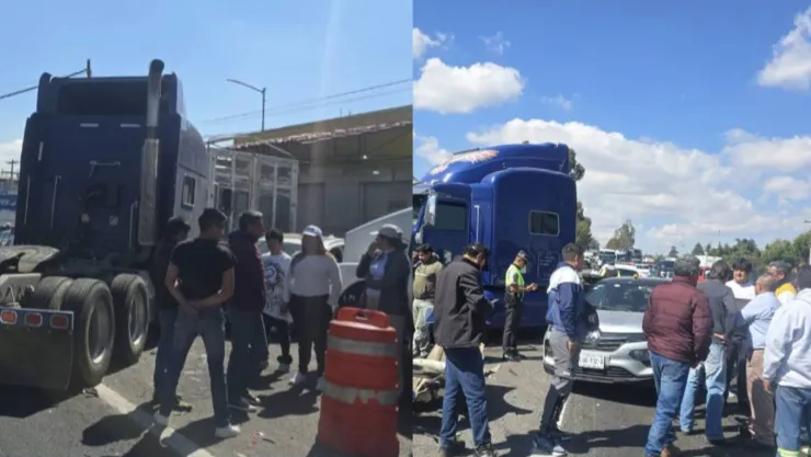 Tráiler embistió y desató carambola sobre la carretera Apizaco-Calpulalpan; vehículos destruidos