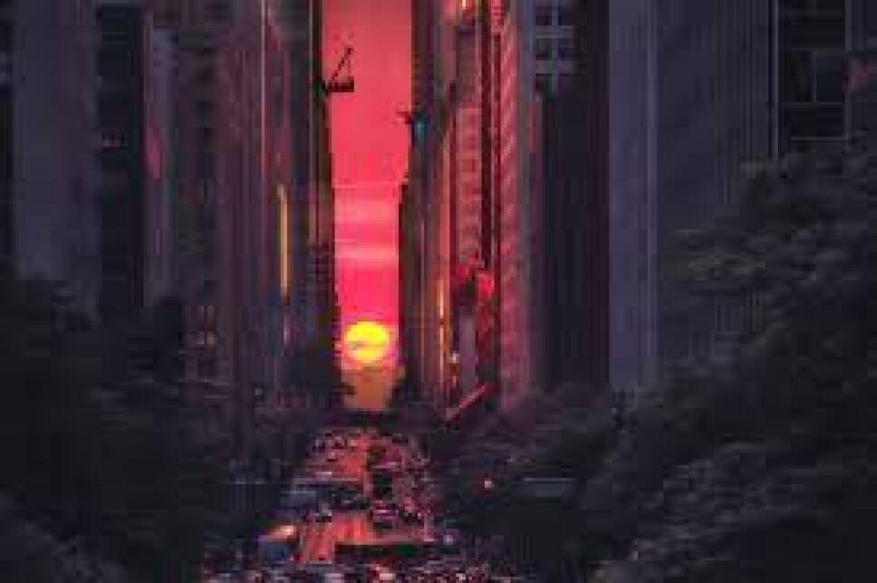 Manhattanhenge al amanecer