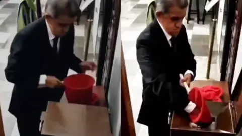 VIDEO: Captan a hombre robando las limosnas en plena misa en la Catedral de Puebla
