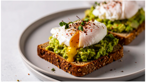 toast de huevo con aguacate