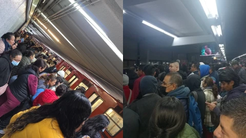 Usuarios del Metro CDMX hoy martes 25 de noviembre en estaciones de la Línea 3