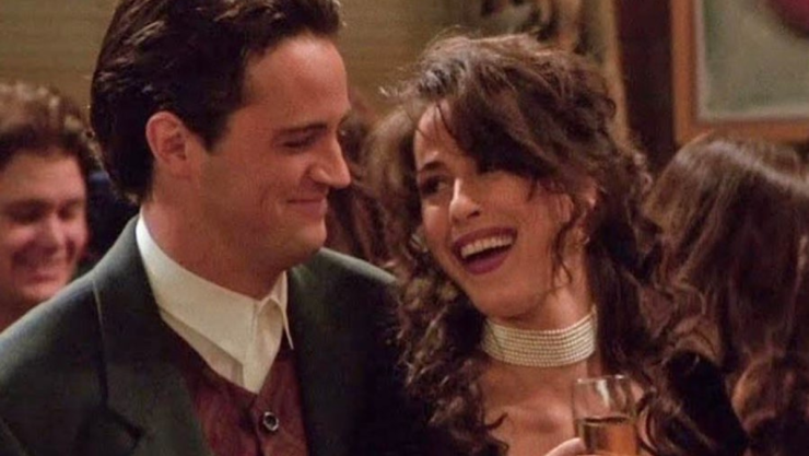 Maggie Wheeler y Matthew Perry en Friends